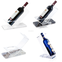 Support à vin moderne en agate, cadeau judaïque, en marbre, support à bouteille de vin en acrylique transparent Lucite
