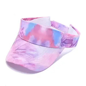 Factory Direct Breathable Quick Dry Polyester Summer Empty Hats Multicolor Sun Tie Dye Visor Caps