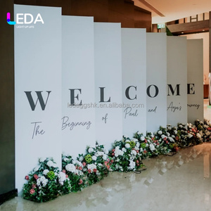 ป้ายต้อนรับงานแต่งงานแบบกำหนดเอง LEDA พร้อมขาตั้งฉากหลังงานแต่งงาน โครงอะลูมิเนียมอัลลอยด์สำหรับงานแต่งงาน งานปาร์ตี้ และการถ่ายภาพ - Product Image 1