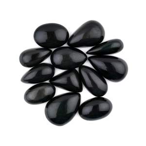 Cabujones de obsidiana GEMKORA de 25-35mm, formas mixtas, piedras preciosas naturales negras para hacer joyas, gemas sueltas pulidas DIY - Product Image 1