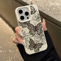 Coque arrière papillon Fashion Line pour iPhone 18 13 11 XR 17 13 Pro Max, motif imitation cuir, étui de protection pour téléphone