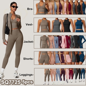Ensemble de Yoga et Fitness pour Femmes - Tenue de Sport Taille Haute avec Leggings et Haut SQ7725 - Product Image 2