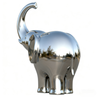 Sculpture d'éléphant en acier inoxydable poli miroir haute brillance - Décoration entièrement personnalisable pour hôtels, centres commerciaux et espaces résidentiels