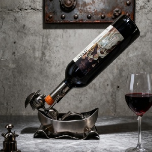 <span class=keywords><strong>SYLVAN</strong></span> Support de Bouteille de Vin Rouge Créatif Style Américain Pirate en Fer Électroplaqué, Décoration Métallique pour Salon et Maison - Product Image 2