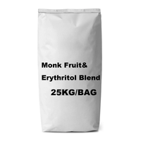 20 ans d'expérience en usine, vente en gros de 25 kg de poudre édulcorante en vrac, mélange pur d'extrait de fruit de moine et d'érythritol