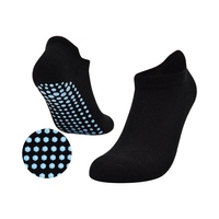 Chaussettes antidérapantes et antibactériennes pour femmes, 4 paires, longueur cheville, tricotées, avec logo sur le bord, pour yoga, pilates, usage quotidien en automne