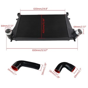 Kit d'intercooler Auso-Racing pour Audi A3 S3 Volkswagen Golf GTI R MK7 1.8 2.0T en alliage d'aluminium noir - Product Image 3