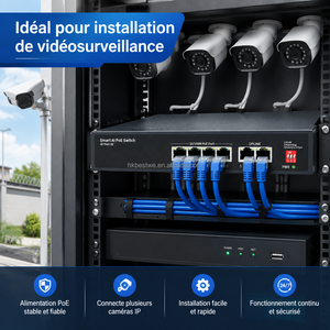 Switch PoE 4 ports 100M intelligent AI, 2 ports Uplink, IEEE802.3AF/AT, isolation VLAN, longue distance 250m pour AP WiFi et caméra IP - Product Image 4