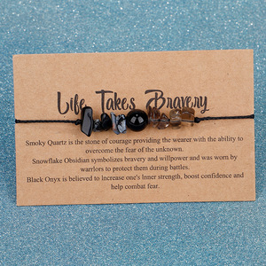 Vente chaude Unisexe Amitié <span class=keywords><strong>Bracelet</strong></span> Flocon De Neige Naturel Fumée <span class=keywords><strong>Quartz</strong></span> Cristal Pierre Cire Corde Tressé Mode Charme <span class=keywords><strong>Bracelet</strong></span> - Product Image 2