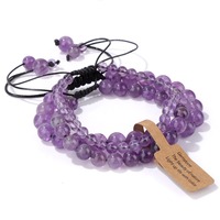 Más de 20 años de fábrica, superventas, pulsera de cuentas de piedra Natural, conjunto de tres piezas para hombres y mujeres, regalo