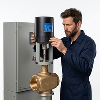 Nouvelle vanne de régulation électrique en plastique et cuivre AC220V 5A durable pour une régulation précise du débit de climatisation et de chauffage