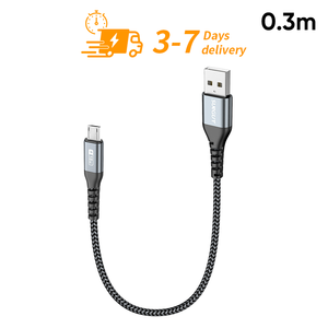 SUNGUY CE Certified 0.3m <b>USB</b> Nylon Braided <b>USB</b> Data <b>Cable</b> <b>USB</b>-Ladekabele 18W Fast Charging <b>Cable</b> for Phone Laptop - Product Image 1