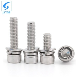 304 Stainless Steel Socket Head Screws Cylindrical Head Fully <b>Threaded</b> Spring <b>Lock</b> DIN912 Polished Standard - Product Image 3