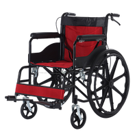 Fauteuil roulant manuel léger et pliable pour les personnes handicapées Repose-pieds manuel en plastique Fauteuil roulant