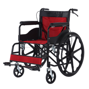 Silla de ruedas manual plegable portátil y ligera de suministro del fabricante para discapacitados, reposapiés manual de plástico, silla de ruedas - Product Image 2