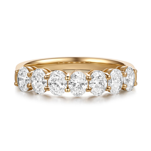 FuRunZe Custom 9k/10k/14k/18k massief gouden CVD HPHT gecertificeerde laboratorium gekweekte diamanten jubileumring - Product Image 1