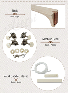 China Aiersi marca Basswood Diy <span class=keywords><strong>ukelele</strong></span> Kits guitarra pequeña para niños estudiantes principiantes cuerpo de Uke blanco OEM/ODM instrumentos musicales - Product Image 3