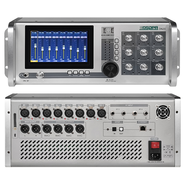 20CH Professional Digital Audio Mixer Touch Screen Mixing Console Featuring 32-bit DSP Low Latency Phantom Power for Meeting