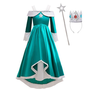 Robe de princesse pour filles, motif étoile de jeu vidéo, tenue de jeu de rôle Rosalina, costume de <span class=keywords><strong>cosplay</strong></span> Peach pour enfants, Halloween 2026 - Product Image 4