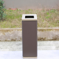 Poubelle extérieure en acier de grande taille au design moderne, poubelle à déchets en métal pour parc, poubelle à ordures pour hôtel, patio, poubelle commerciale