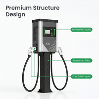 Nouvelle station de recharge pour véhicules électriques 40 kW à double sortie, niveau 3, sur pied, avec contrôle intelligent par application Wi-Fi, pour parking commercial, RFID rapide