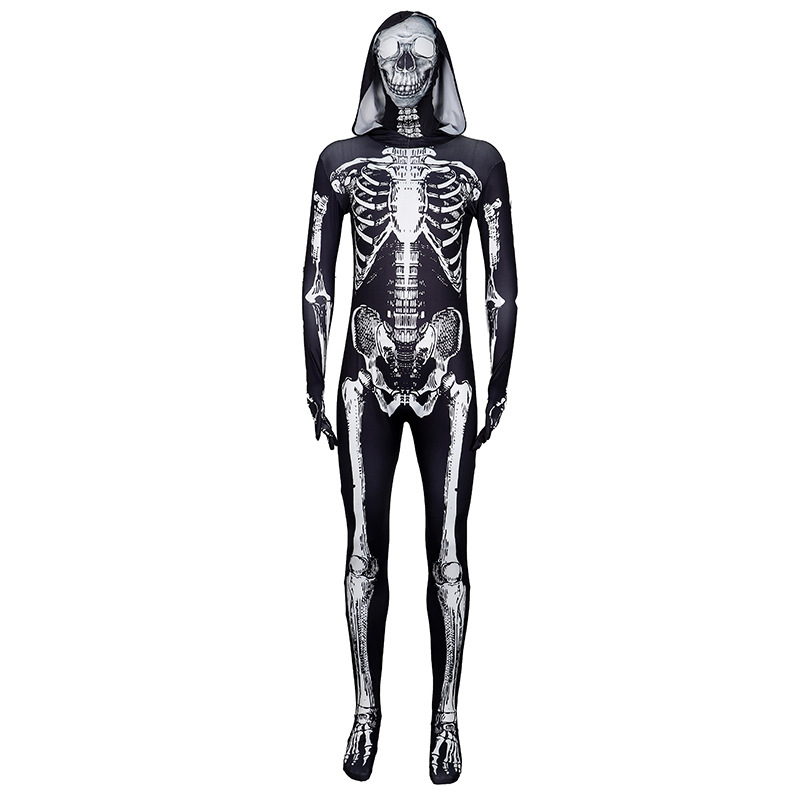 Style A Black and White Skull Hood
