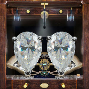 Boucles d'oreilles clous en forme de larme géométrique Tishya Diamond 925, plaquées rhodium, argent sterling, tendance, unisexe, mariage, anniversaire, fiançailles - Product Image 3