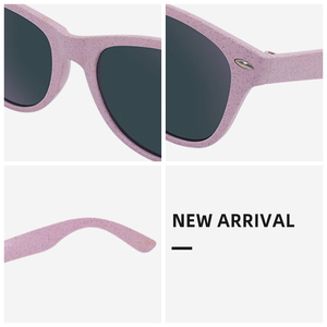 Sıcak satış promosyon ucuz hediye kadınlar kare çerçeve geri dönüşümlü buğday samanı + PP güneş gözlüğü Unisex erkekler çevre dostu güneş gözlüğü - Product Image 5