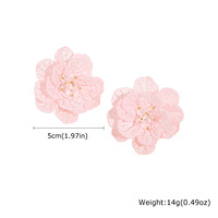 Anting-anting bunga kasa semi-transparan super etereal, desain unik bertema hutan bunga sakura feminin, berlapis emas, untuk pesta