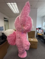 Costume de dessin animé en peluche gonflable rose Lina Bell costumes de mascotte gonflables de renard en peluche rose pour adulte