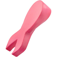 Ballon anti-stress en PU rose en forme de ruban pour la sensibilisation au cancer du sein, vente en gros promotionnelle