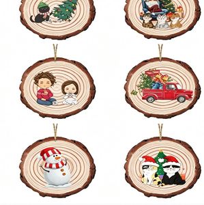 Unfinished Natural Round <b>Wood</b> <b>Slice</b> Log Circle Ornament Wooden Decoration Sign for Christmas Crafts - Product Image 4