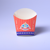 Boîte à frites personnalisée, boîtes en papier jetables de qualité alimentaire pour frites, à emporter, livraison à domicile, bleu