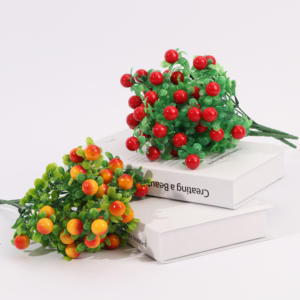 Bouquet de poivrons rouges <span class=keywords><strong>en</strong></span> plastique Plantes artificielles Poivrons de simulation Faux légumes Corsage Fruits placés pour la décoration de jardin à la maison - Product Image 5