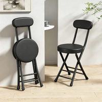 Chaise de salle à manger moderne Conris pliable avec cadre en métal et siège en PU avec dossier pour hôtel et bureau à domicile