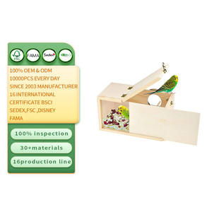 Nido per Pappagalli Personalizzato in Pino Naturale, Casetta per <span class=keywords><strong>l</strong></span>'Allevamento di Uccelli, Scatola Trasparente in Acrilico Rettangolare, Pannello in Legno Rimovibile, Artigianato in Legno - Product Image 1