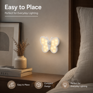 Butterfly Motion Sensor <b>Light</b> type-C <b>Rechargeable</b> <b>LED</b> Night Lamp 3Modes Stepless Dimming Magnetic Wall <b>Light</b> for Bedroom Cabinet - Product Image 6