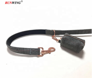 लक्जरी ट्वीड प्लेड कुत्ते कॉलर पट्टा दो हुक के साथ सेट बहु-समारोह कुत्ते पट्टा - Product Image 5