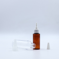 Personnalisation en gros 30ml 60ml 120ml bouteilles à presser de buse d'huile de cheveux pointues en plastique cylindrique avec bouchons torsadés