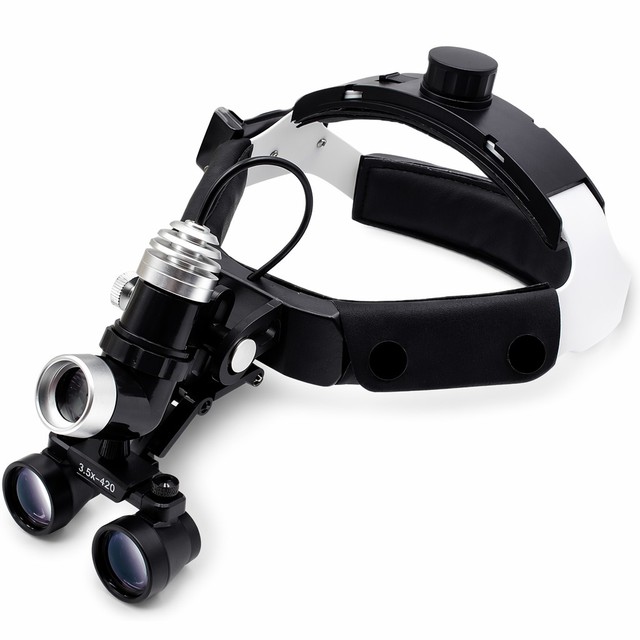 10W Dental LED Headband Loupes Surgical Headlight 2.5X 3.5X Head Mounted Binocular Magnifier for Dentist Clinic&Hospital
