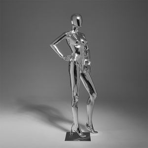 Maniquí Femenino de Plástico Cromado de Lujo con Cabeza de Alambre Metálico para Tiendas de Moda - Product Image 4