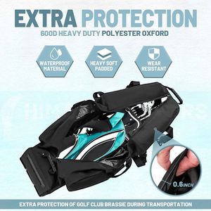 Échantillon gratuit, sac de golf rembourré personnalisé BSCI, sac de voyage pour clubs de golf à parois souples, sac de golf à roulettes, étui avec roues - Product Image 5