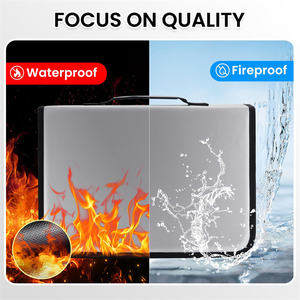 Estuche portátil con cremallera para llaves con asa, impermeable, ignífugo, carpeta para llaves con 54 ganchos y etiquetas, organizador de cajas para llaves - Product Image 4