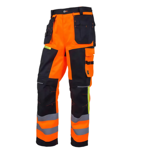 Pantalon de travail pour hommes avec bande réfléchissante pour le travail de nuit Pantalon de travail de <span class=keywords><strong>s</strong></span>écurité avec plusieurs poches pour les uniformes d'entretien routier - Product Image 4