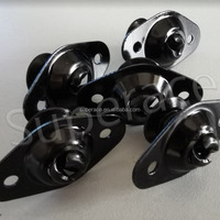 Fixateur Dzus à quart de tour en acier noir auto-éjectable 7/16" pour Sprint Car, avec tête Torx/Clé Allen .500", pour châssis de voiture de course sur piste tout-terrain