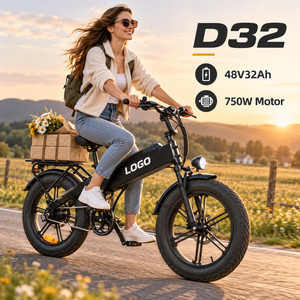 จักรยานไฟฟ้า D32 750W 48V32Ah ระยะทาง 128 กม. เบรกไฮดรอลิก ยาง 20x4.0 โรงงาน OEM - Product Image 1