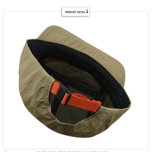 OEM 사용자 정의 디자인 자신의 로고 Hiblan 스포츠 야외 여행 캔버스 5 패널 캠핑 모자 짠 패치 일반 유기농 - Product Image 3