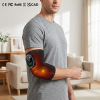Attelle de massage sans fil pour coude avec logo personnalisé, 5 niveaux de chaleur, 3 niveaux de vibration, rechargeable, ceinture de soutien pour la main, 20-45 min