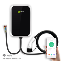 Estación de carga comercial AC EV 32A Cargador de pared Tipo 2 Caja de pared inteligente 7KW con OCPP 4G Wifi DLM para negocios