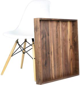 Pouf <span class=keywords><strong>Vassoio</strong></span> Extra Large <span class=keywords><strong>Nero</strong></span> Noce Vassoi di <span class=keywords><strong>Legno</strong></span> Con Maniglie - Product Image 1